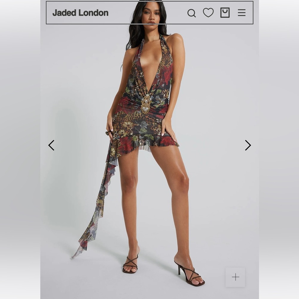 Jaded London Cindy Plunge Mini Dress